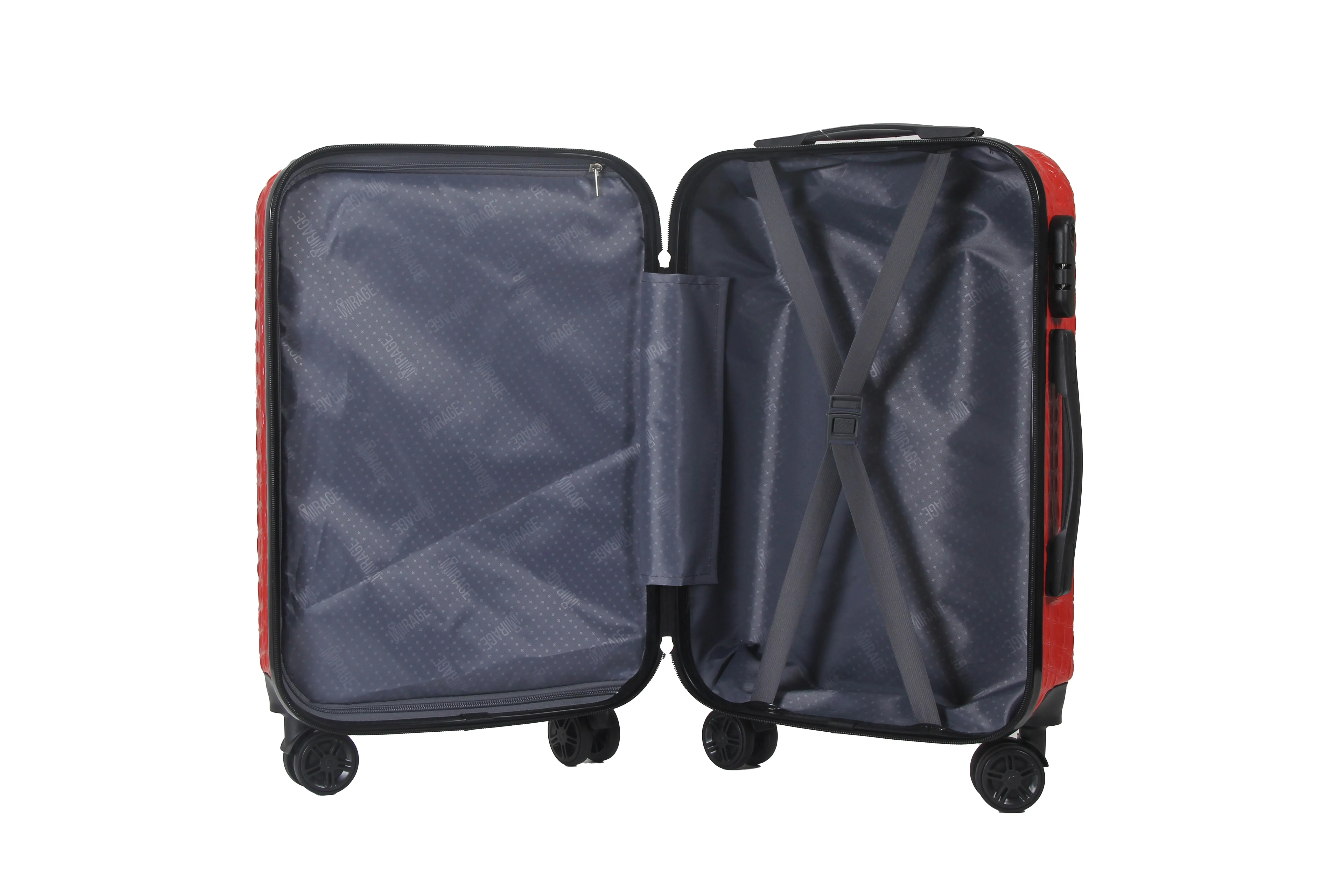 Mirage Danae Abs Hard Shell Lightweight 360 Dual Spinning Wheels Combo Lock 3 Piece Luggage Set