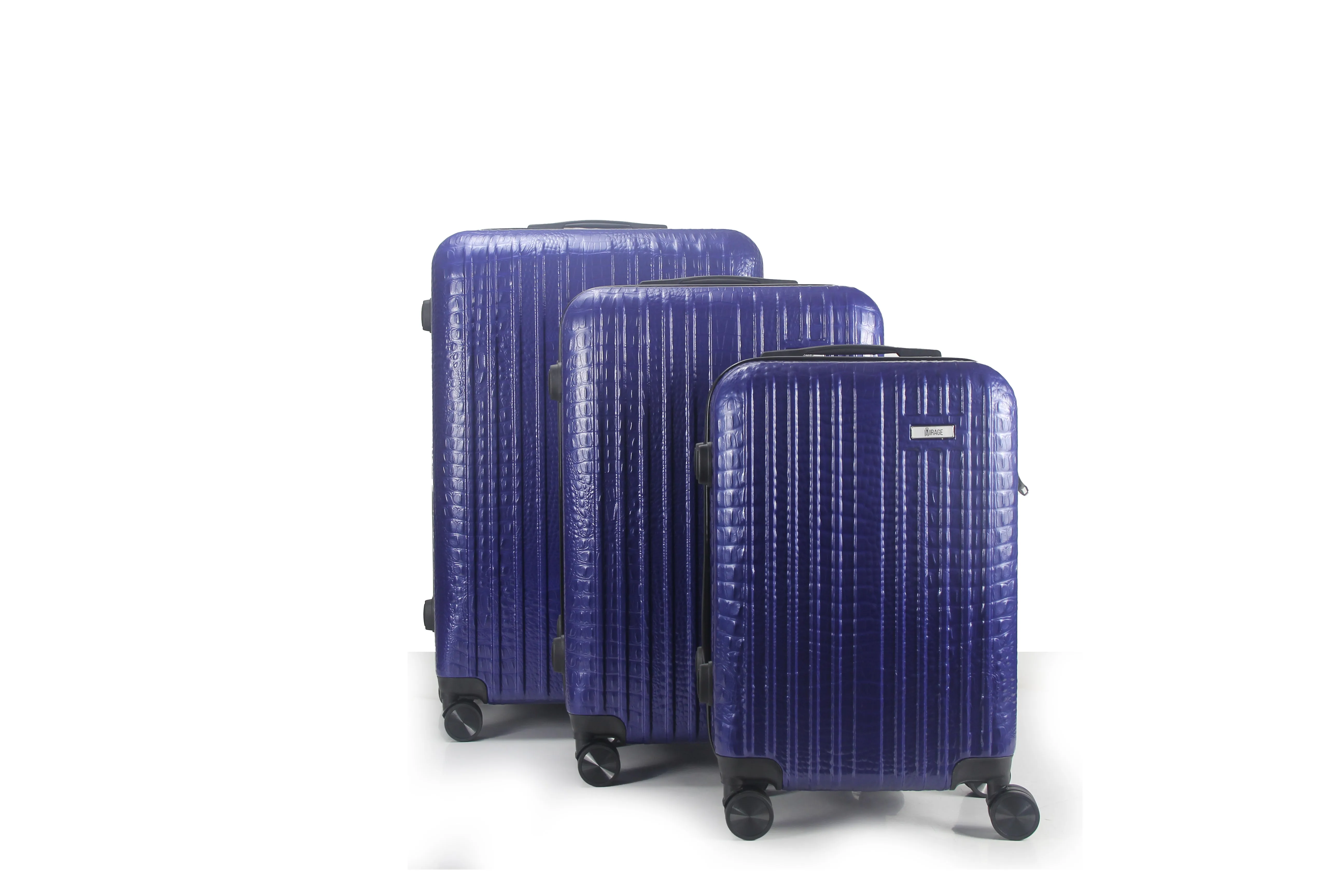 Mirage Danae Abs Hard Shell Lightweight 360 Dual Spinning Wheels Combo Lock 3 Piece Luggage Set