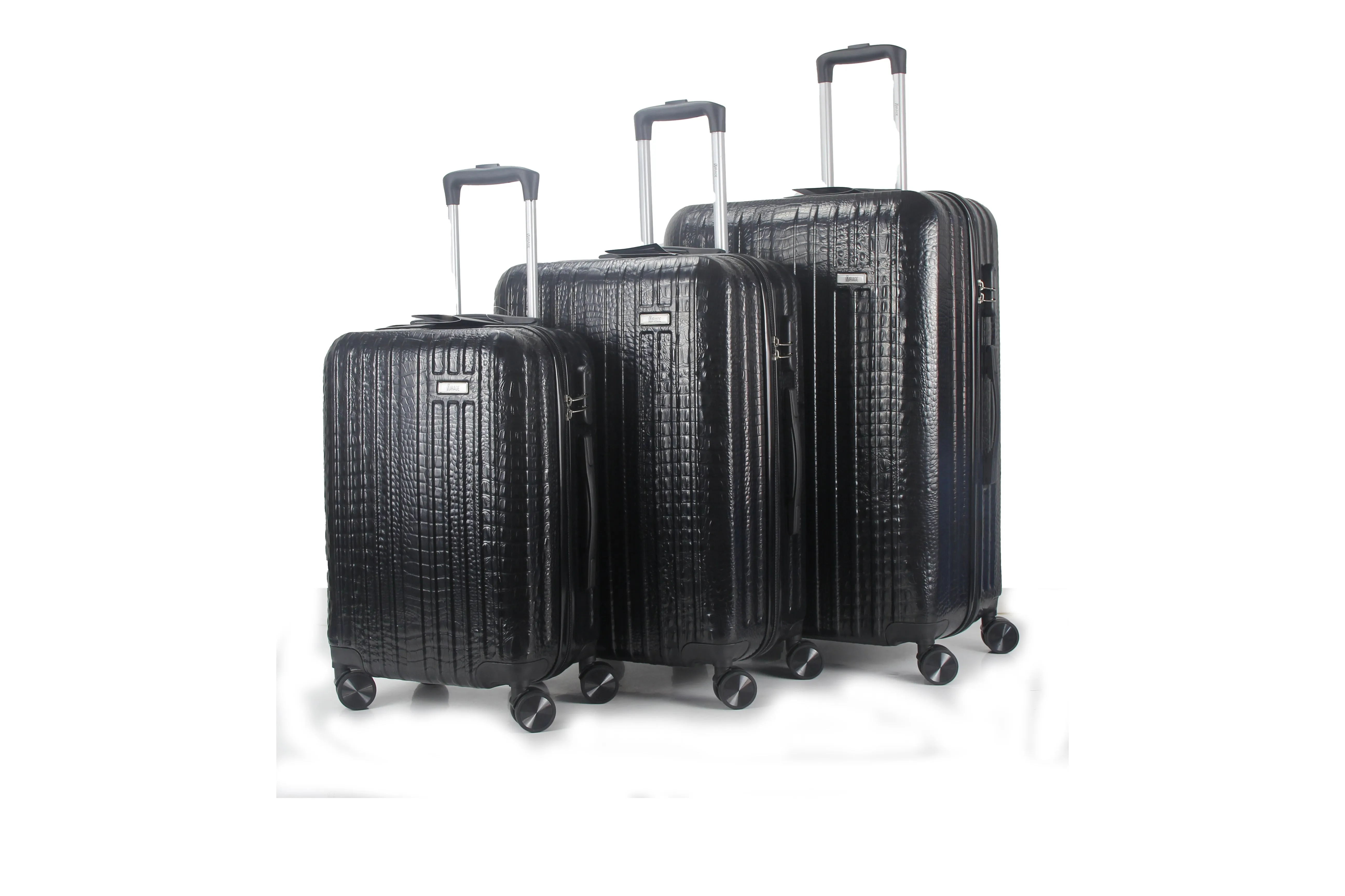 Mirage Danae Abs Hard Shell Lightweight 360 Dual Spinning Wheels Combo Lock 3 Piece Luggage Set