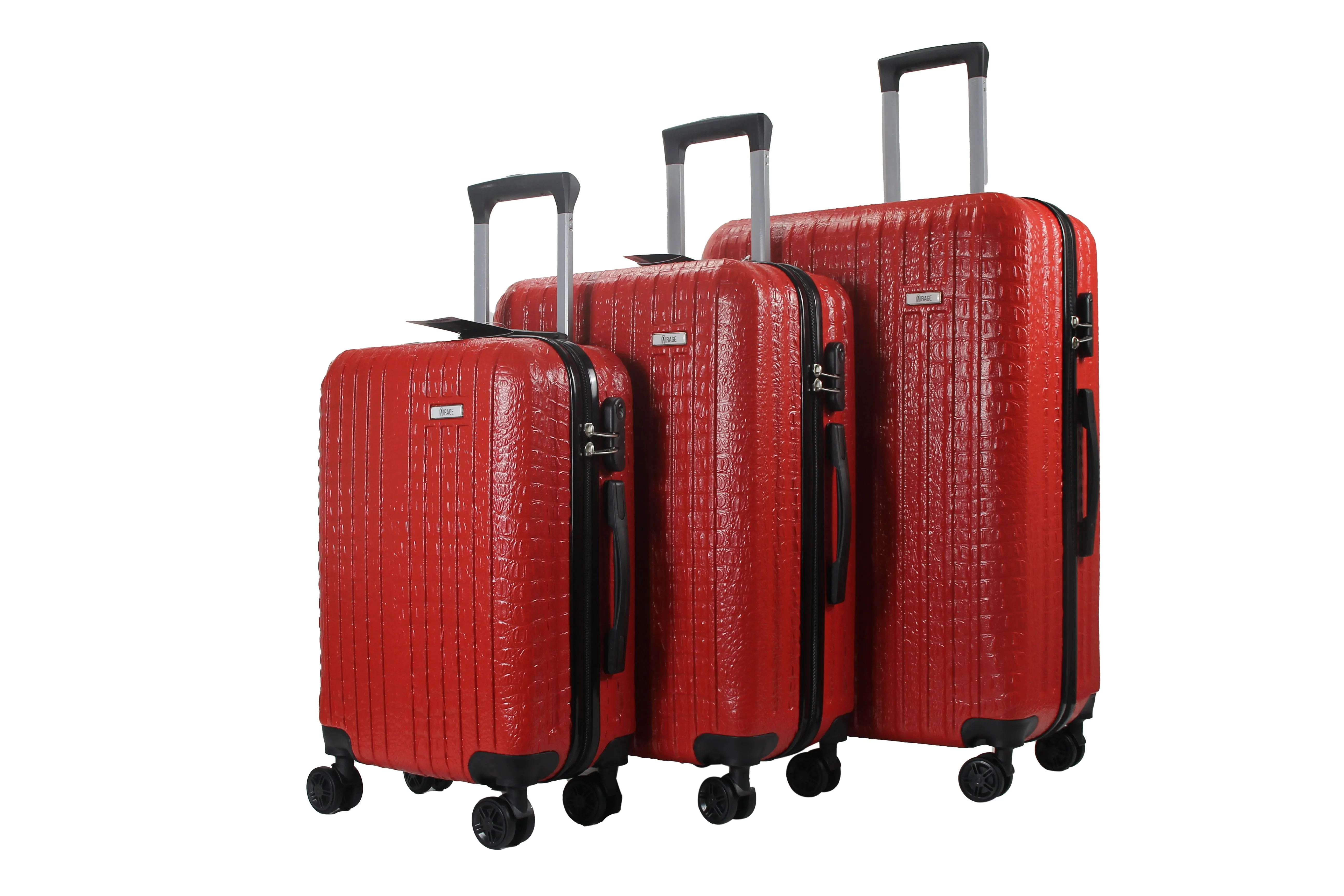 Mirage Danae Abs Hard Shell Lightweight 360 Dual Spinning Wheels Combo Lock 3 Piece Luggage Set