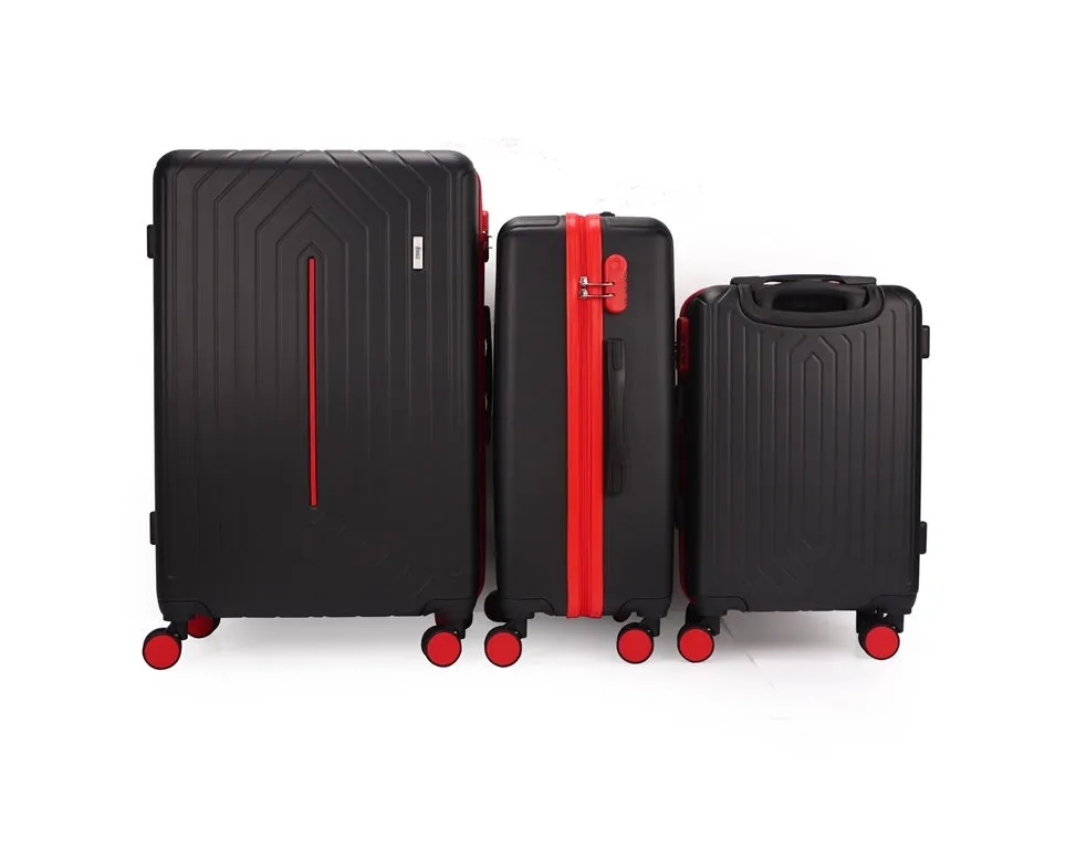 Mona ABS Hard shell Lightweight 360 Dual Spinning Wheels Combo Lock 28" 24", 20" 3 Piece Luggage Set