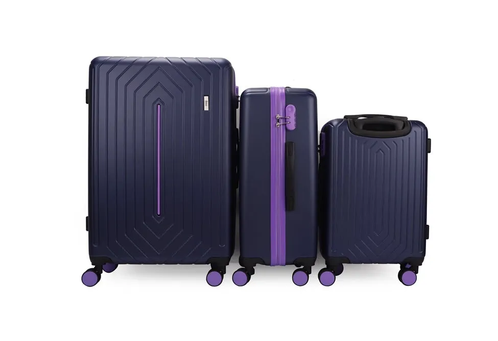 Mona ABS Hard shell Lightweight 360 Dual Spinning Wheels Combo Lock 28" 24", 20" 3 Piece Luggage Set