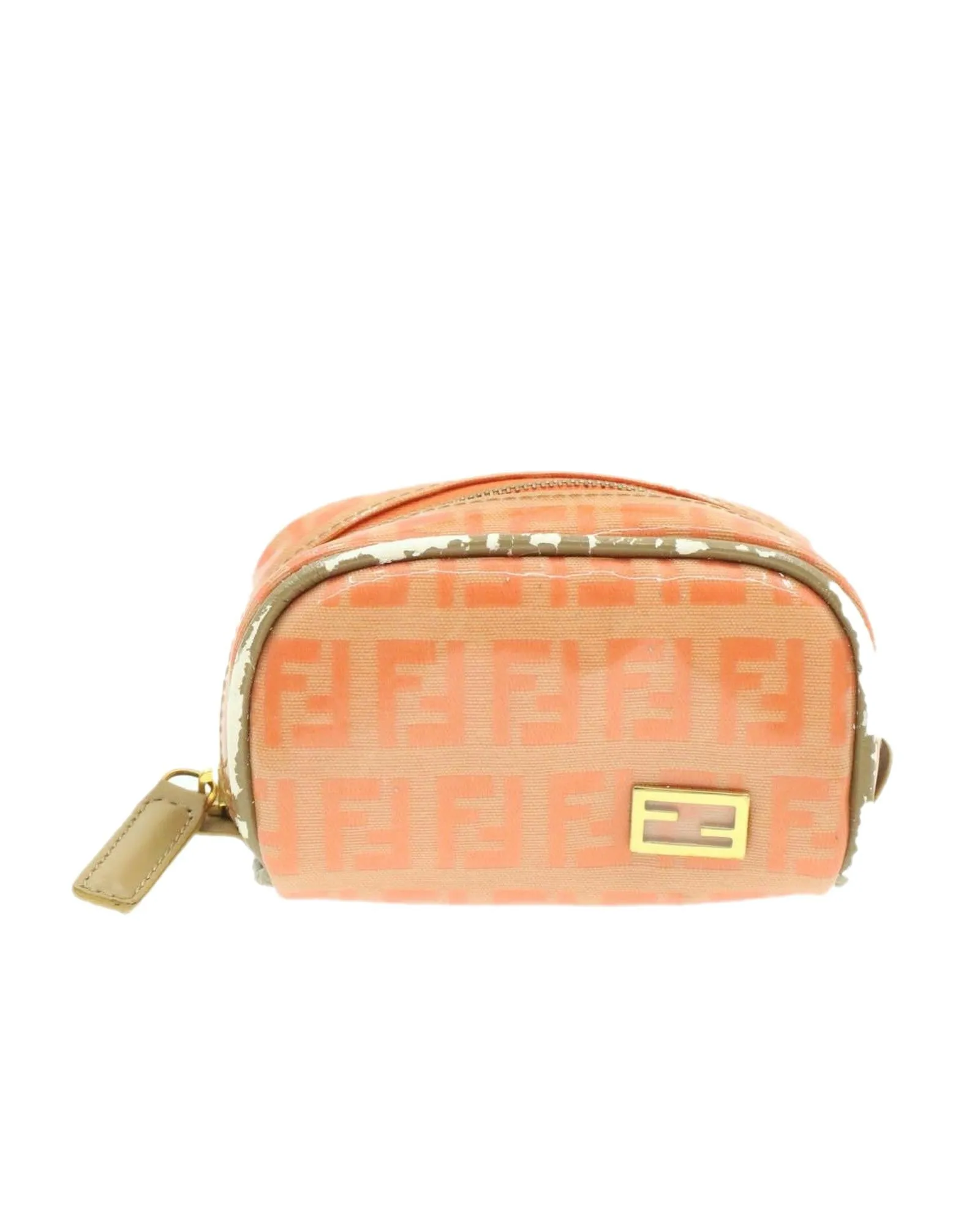 Monogram Canvas Shoulder Bag with Enamel Orange Detail