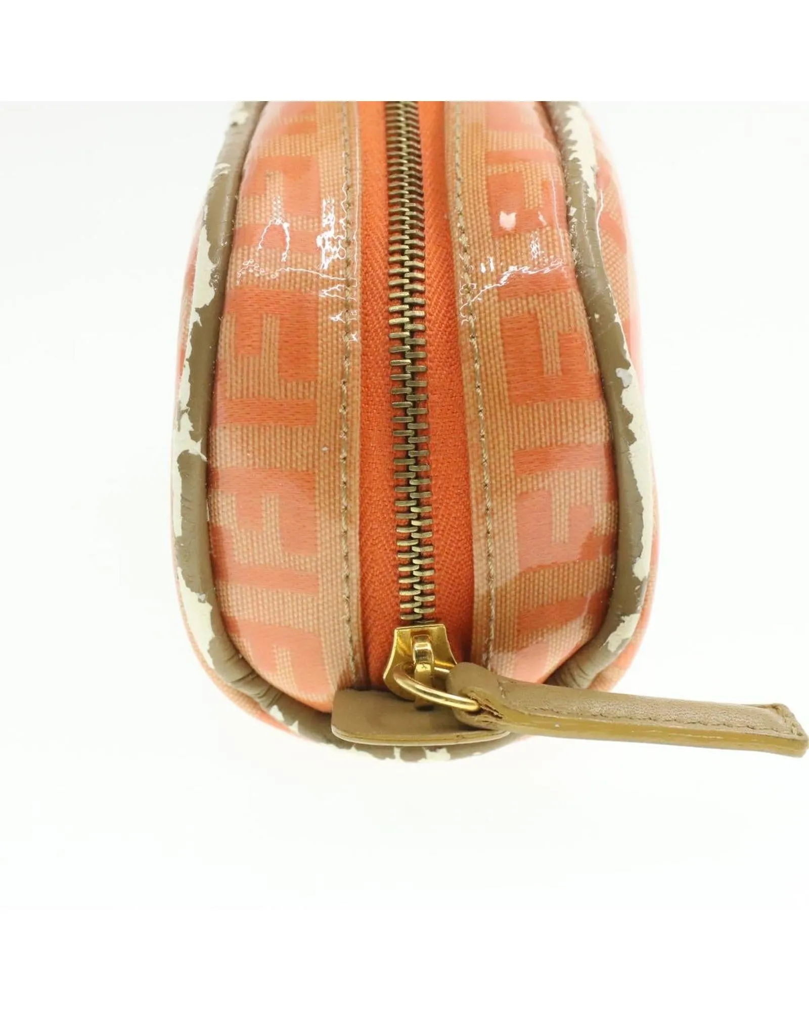 Monogram Canvas Shoulder Bag with Enamel Orange Detail