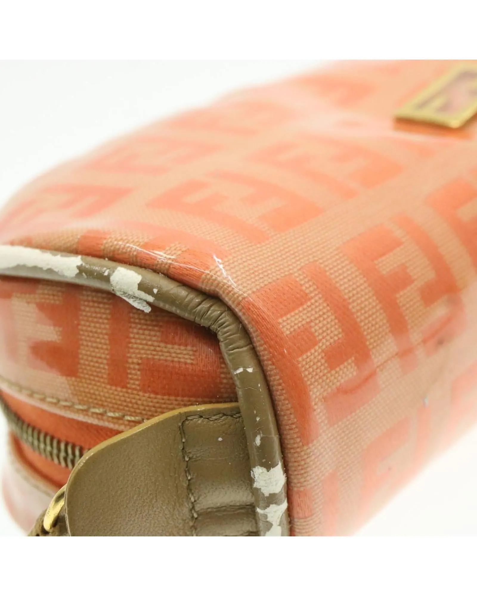 Monogram Canvas Shoulder Bag with Enamel Orange Detail