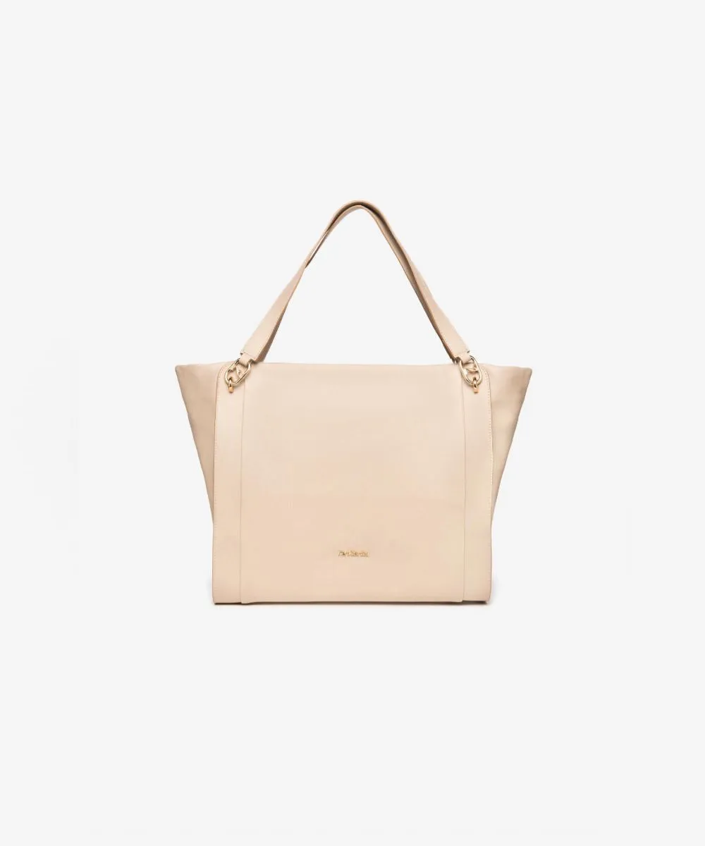 NERO GIARDINI LEATHER TOTE SHOULDER BAG NUDE