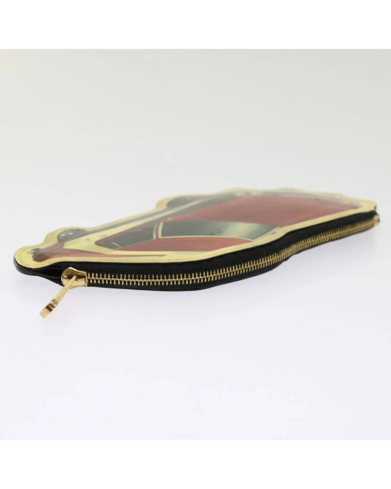 Red Patent Leather Coin Purse with Vernis Finish and Compact Design