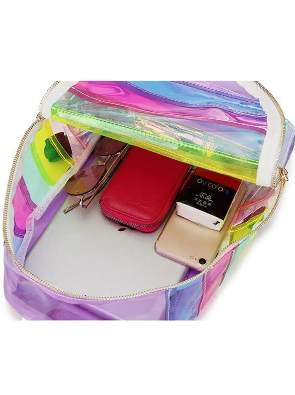 Retro Rainbow Transparent Backpack