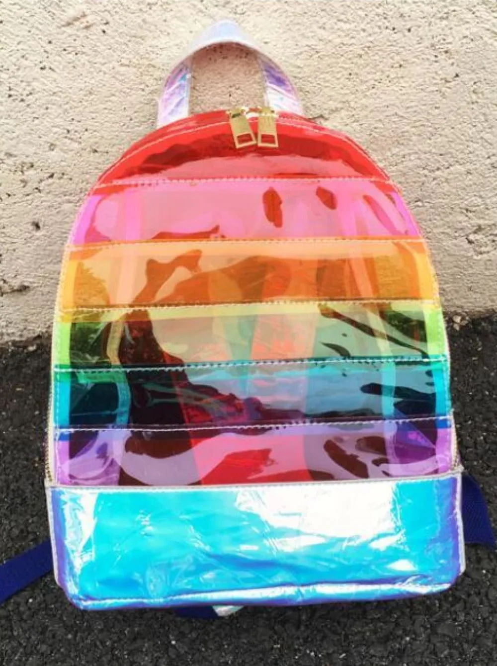 Retro Rainbow Transparent Backpack