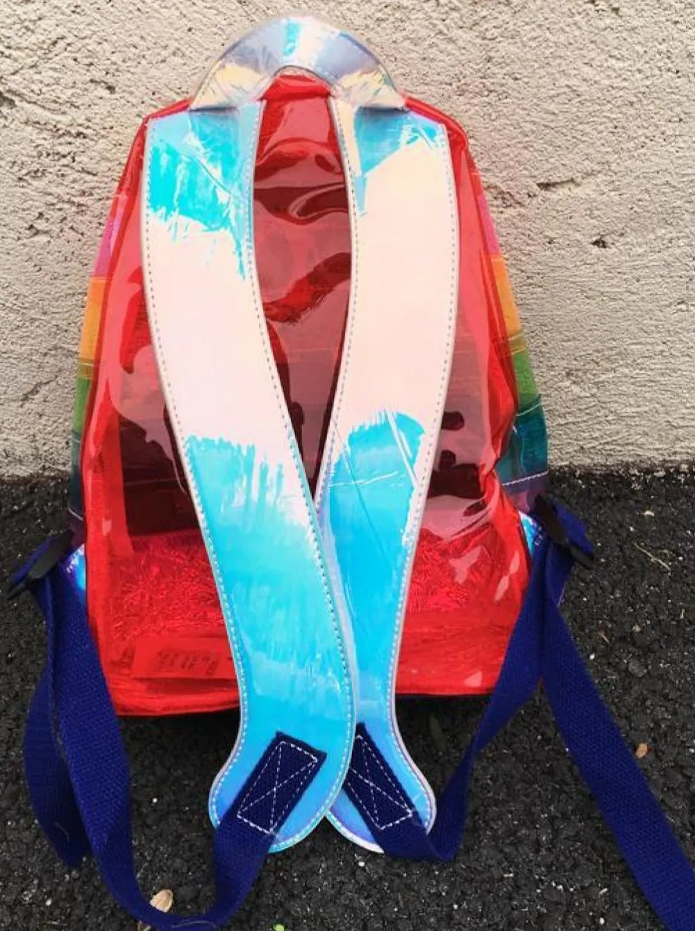 Retro Rainbow Transparent Backpack