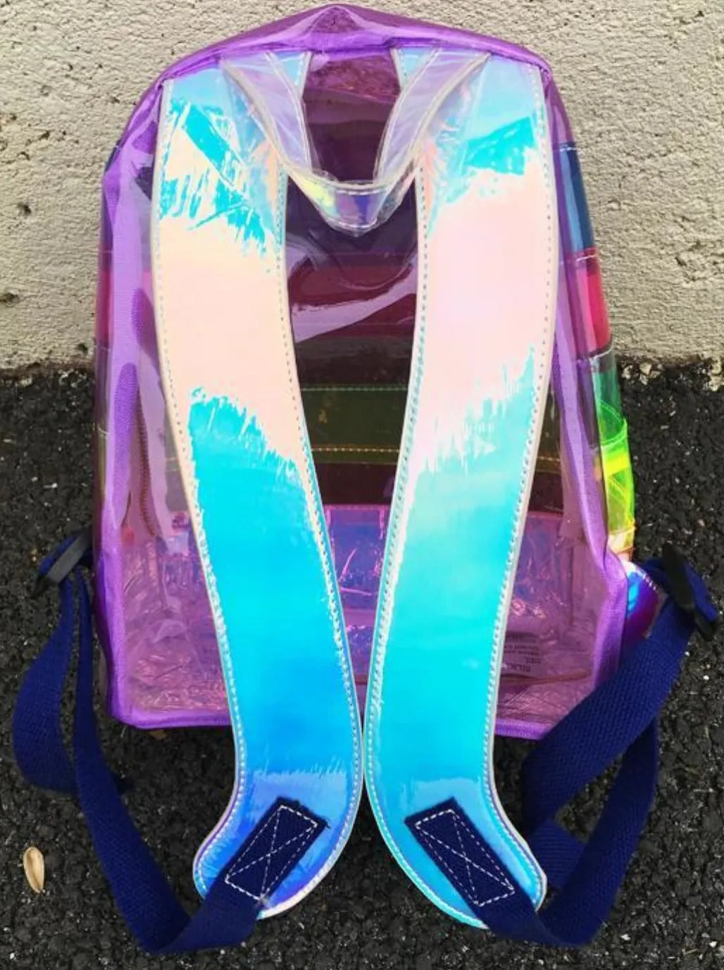 Retro Rainbow Transparent Backpack