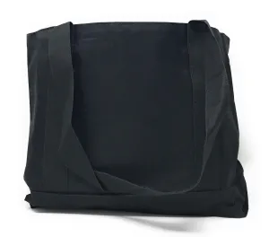 Reusable Grocery Shopping Totes Bags With Wide Bottom Gusset Black Plain