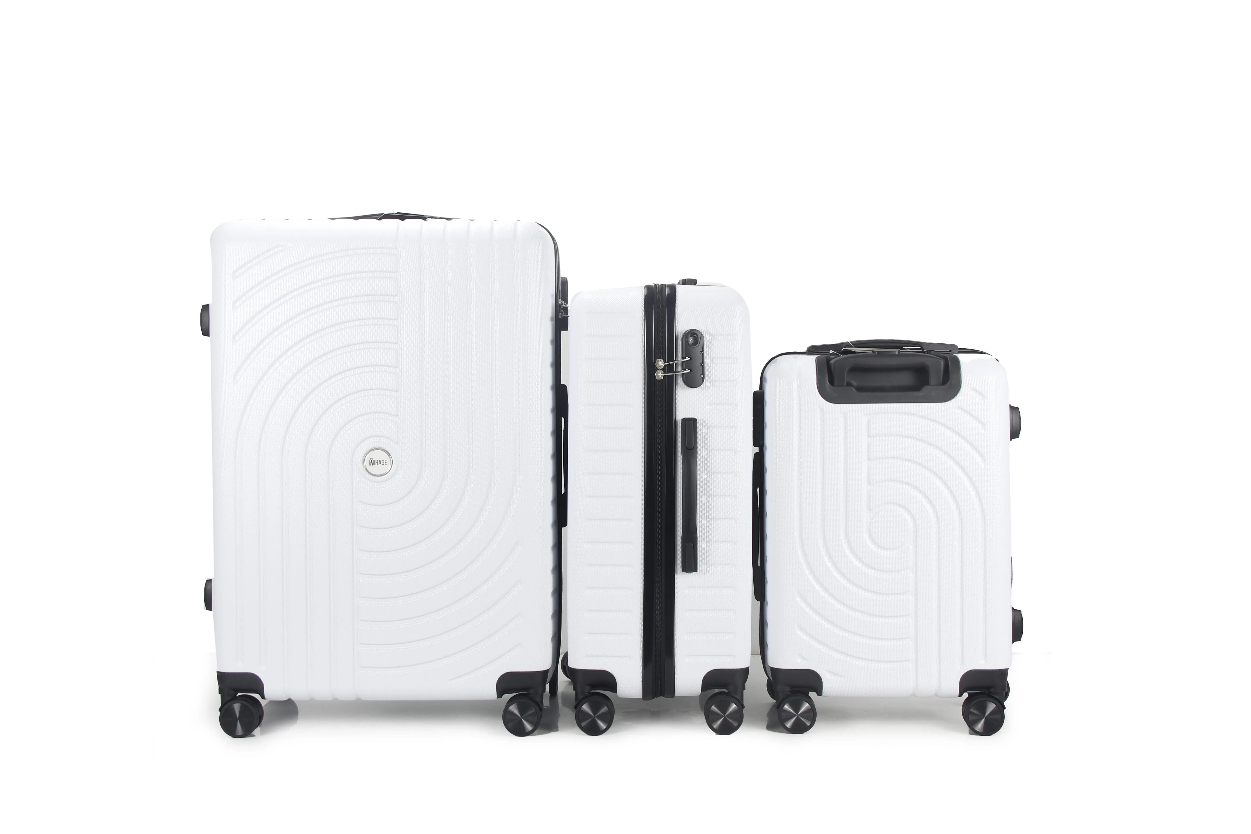 Sally ABS Hard shell Lightweight 360 Dual Spinning Wheels Combo Lock 28" 24", 20" 3 Piece Luggage Set