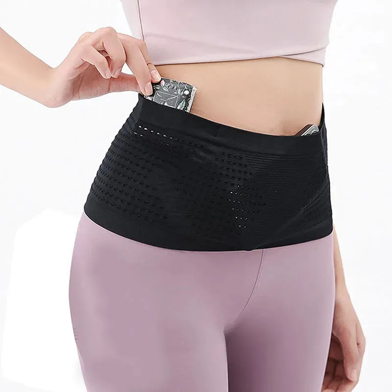 Seamless Invisible Running Waist Belt Bag Gym Bags Lightweight Invisible Mobile Phone Bags Portable Elastic Run Cycling Bag