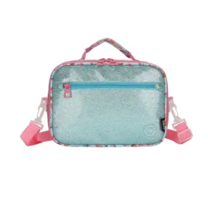 Shiny Fabric Baby Blue Lunch Bag