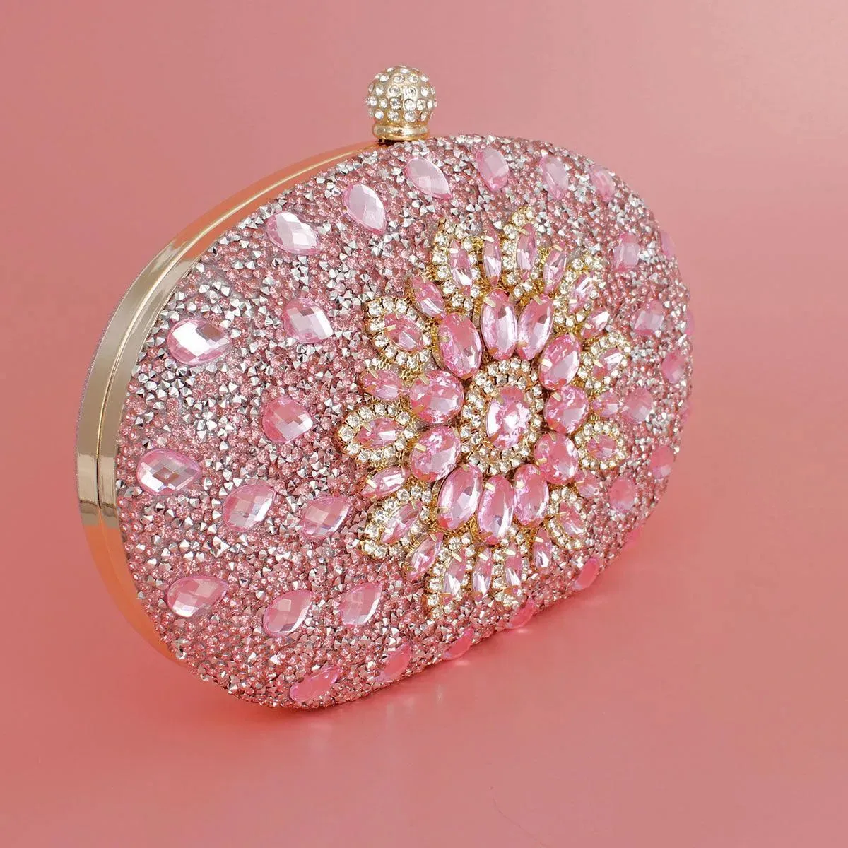 Stylish Pink Crystal Clutch: Perfect for Women