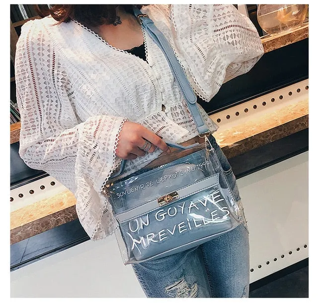 Transparent Jelly Small Tote Messenger Bags