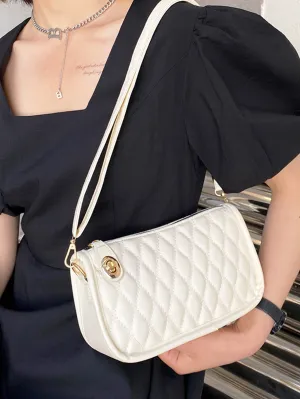 Turn-lock Quilted Shoulder Bag