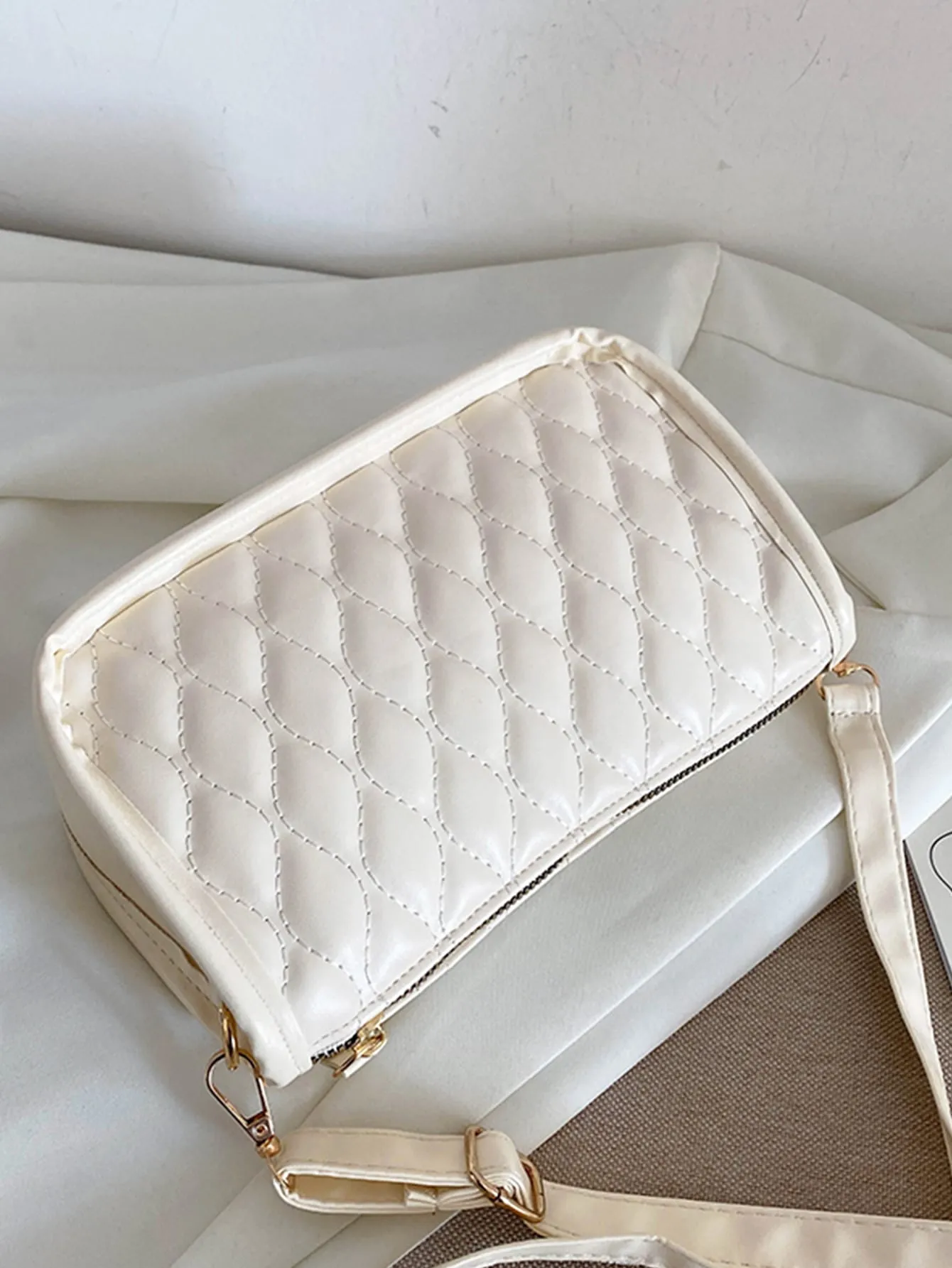 Turn-lock Quilted Shoulder Bag