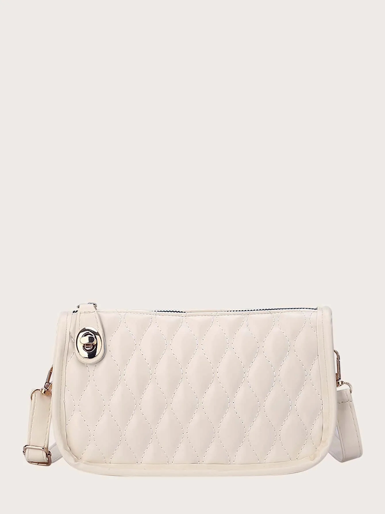 Turn-lock Quilted Shoulder Bag