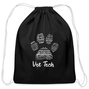 Vet Tech - Paw Print Cotton Drawstring Bag