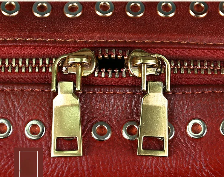 Vintage Rivet Large Storage Leather Handbags for Women 3219