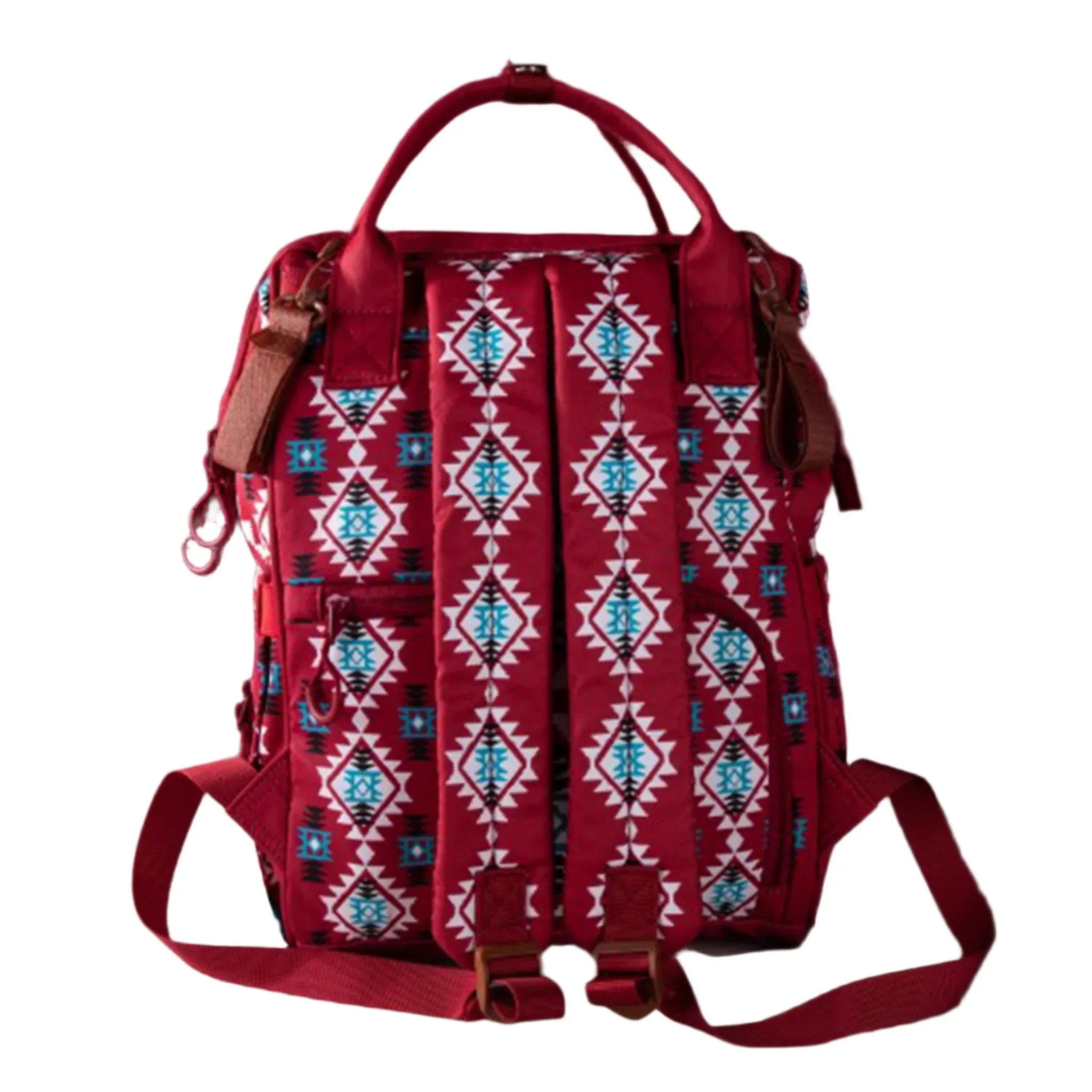 Wrangler Burgundy Aztec Callie Backpack/Diaper Bag